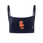 USC Trojans Women's Hype and Vice Black SC Interlock Active Bra Top